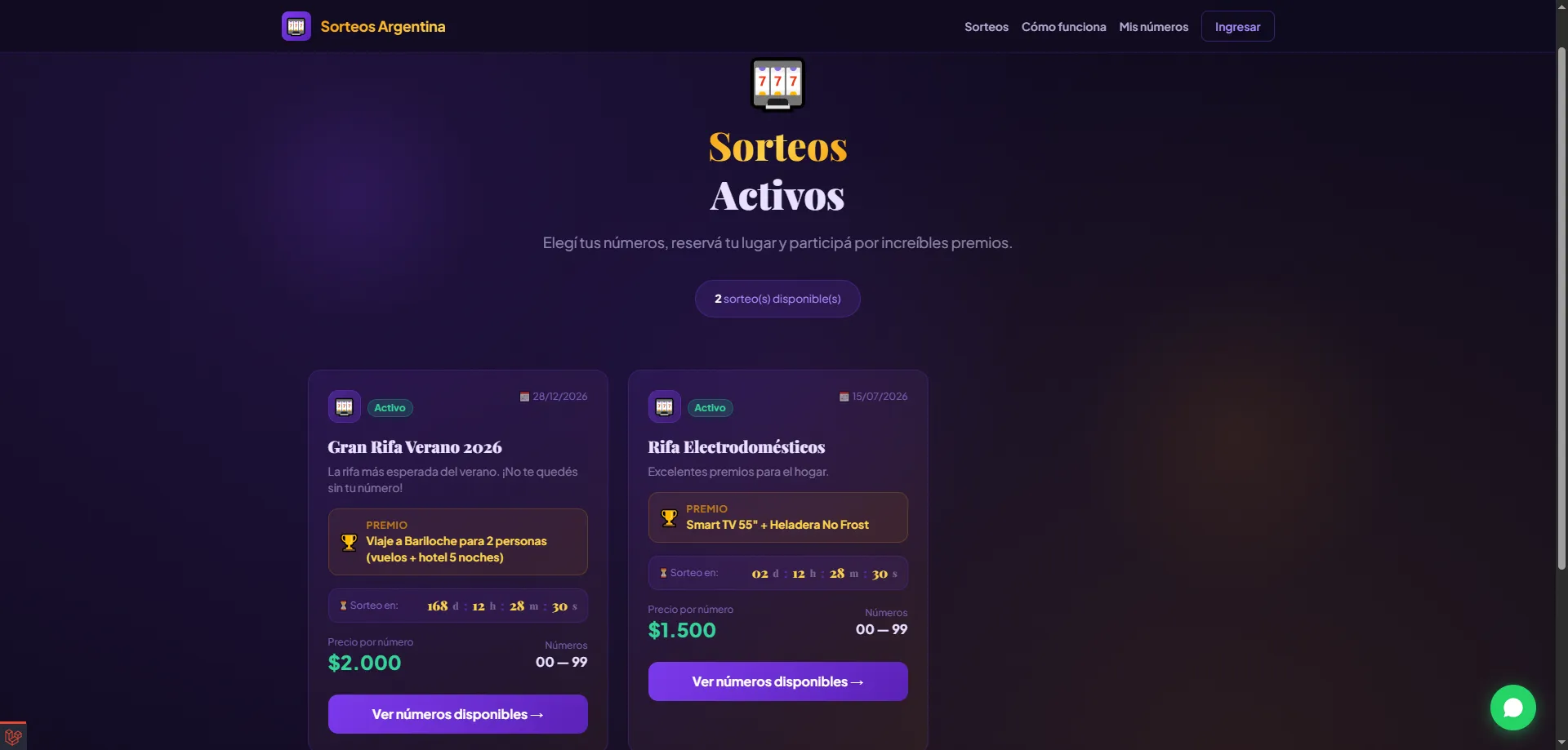 Sorteos y rifas online
